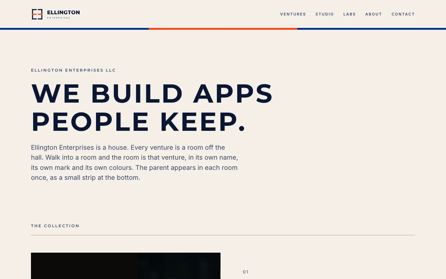 A screenshot of this site's front door