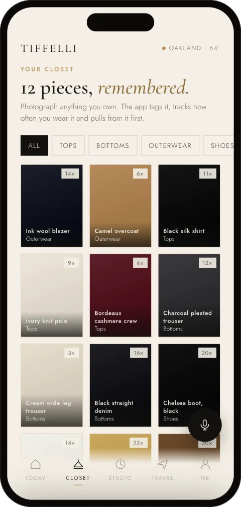 The Tiffelli prototype Closet screen